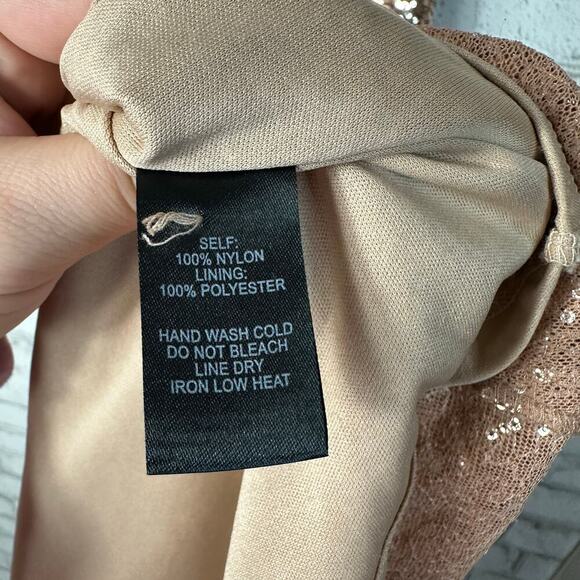 Lulus Dress Light the Night Sequin Maxi Sleeveless Backless Formal Rose Gold M - Picture 5 of 9